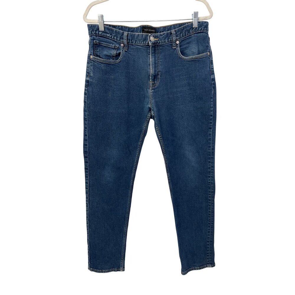 Free Assembly Modern Straight Denim Jeans Size 36x32 Blue Cotton Blend Dark Wash